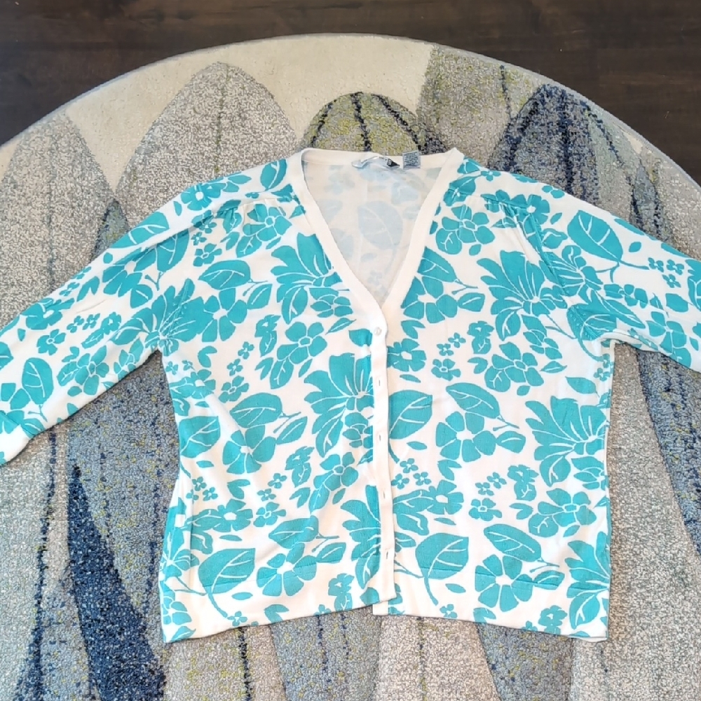 Willow Teal Floral Women's Cardigan